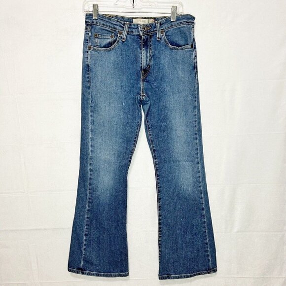 Levi's 519 Flare Denim Blue Jeans Junior Size 11 Short (32x29) Mid-Rise - Picture 1 of 8